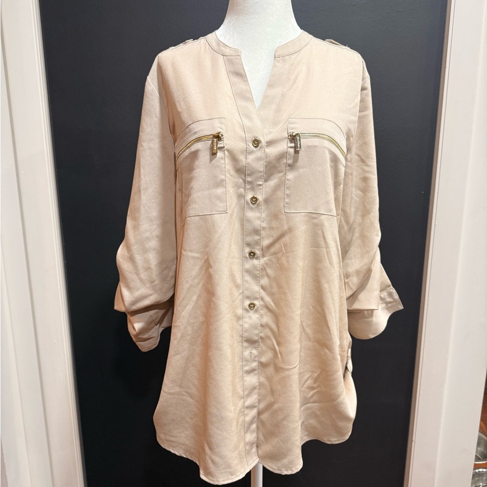 Calvin Klein Light Beige Button-Down Shirt